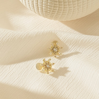 Side view showing the adjustable, pinch-free clip-on back for stud earrings.